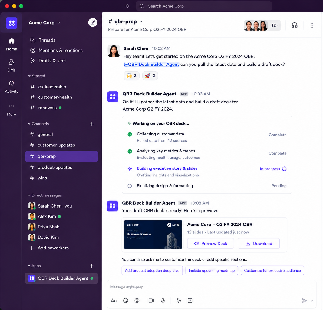 In the channel, not another app — interface